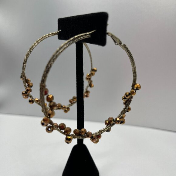 Large Beaded Hoops - Picture 1 of 3
